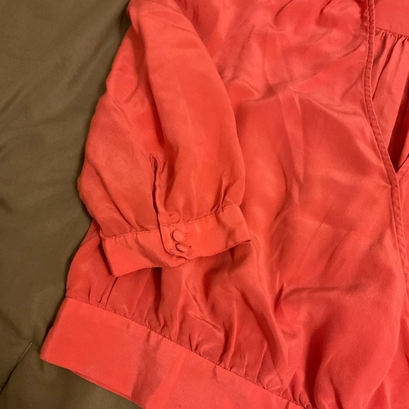 Madewell | Tops | Madewell Silk Sash Tie Front Wrap Coral Crop Top - Picture 7 of 13